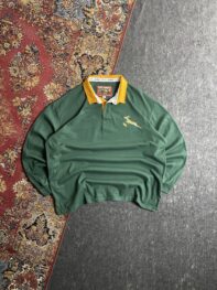Vintage 1990 South Africa Rugby Union Jersey Long Sleeve Hype Mens Green Size