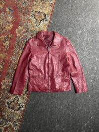 Red women’s genuine Leather jacket