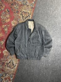 Suede Unisex gray genuine Leather jacket