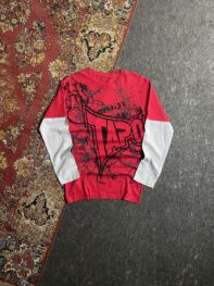 Tapout Shirt Red Long Sleeve Layered MMA UFC Grunge Skater Y2K